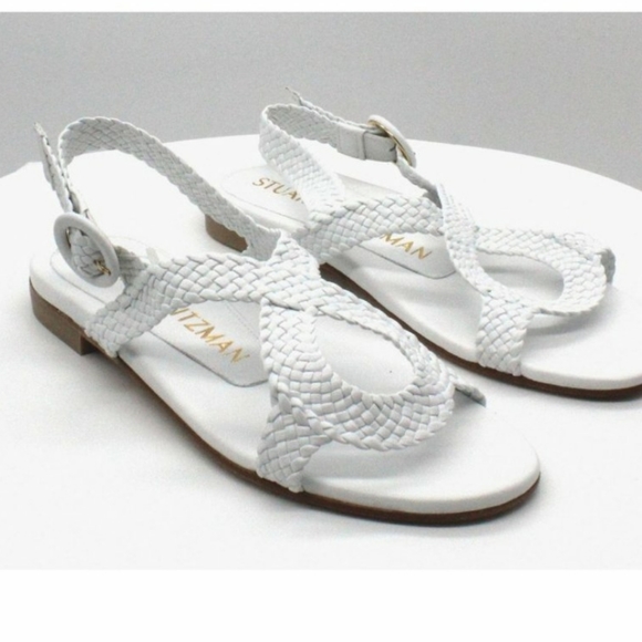 Stuart Weitzman Shoes - Stuart Weitzman Teodora Women's Size 9 white braided leather sandals